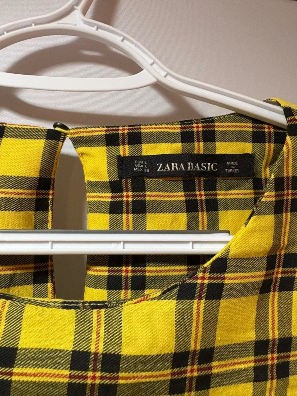 Zara Yellow and Black Plaid Top - Picture 3 of 3